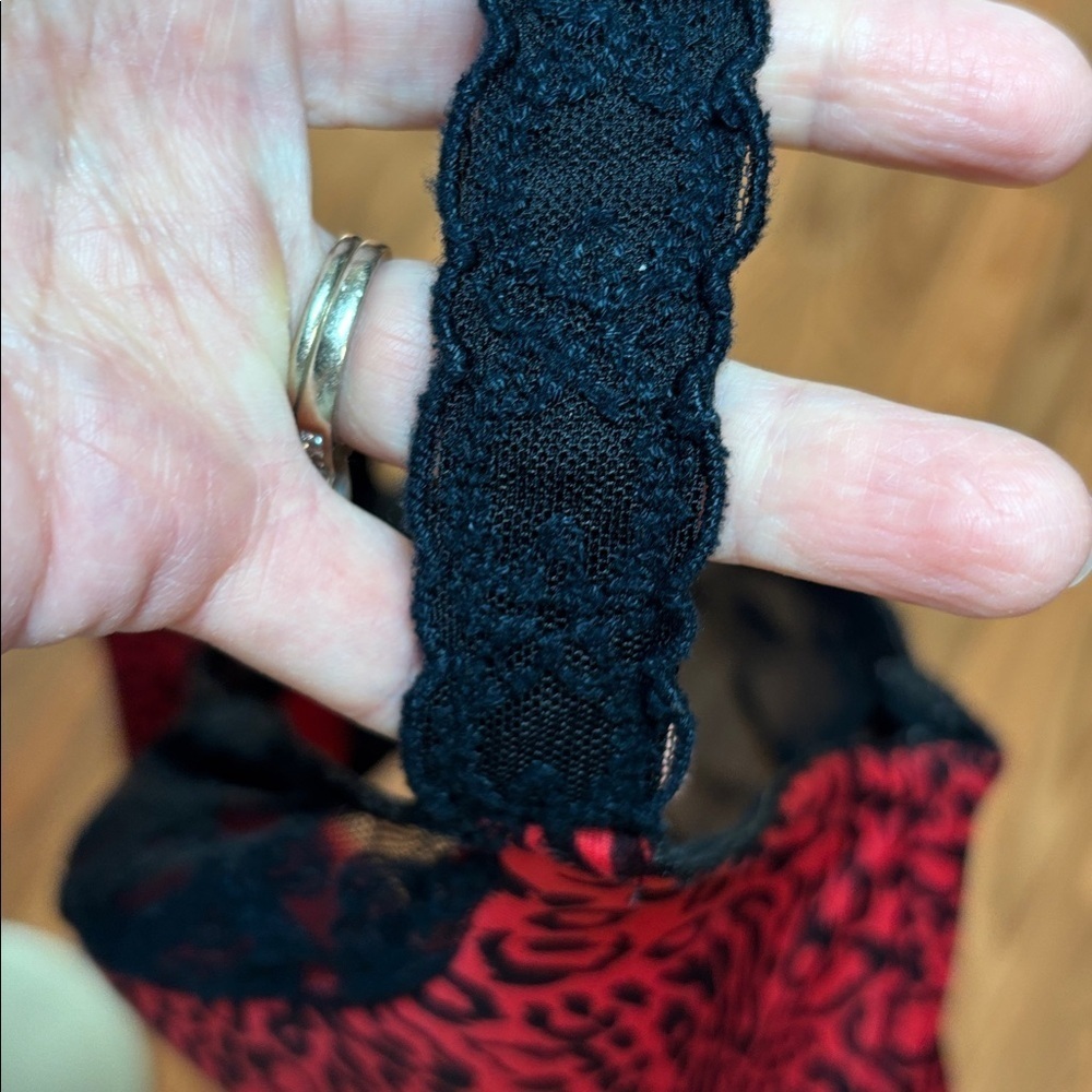 Cacique Red & Black leopard Print, underwire lace Bra, 40F - Picture 3 of 10